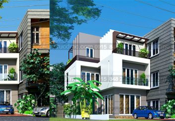 Thiết kế biệt thự phố 3 tầng diện tích 80 m2