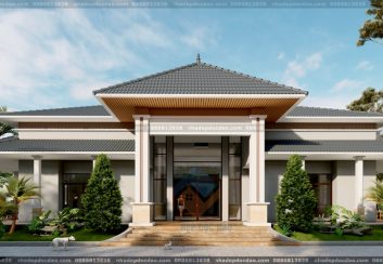 Mẫu thiết kế biệt thự mái nhật phong cách hiện đại