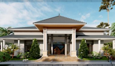 Mẫu thiết kế biệt thự mái nhật phong cách hiện đại