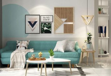 Làm mát không gian mùa hè với thiết kế nội thất chung cư màu xanh ngọc