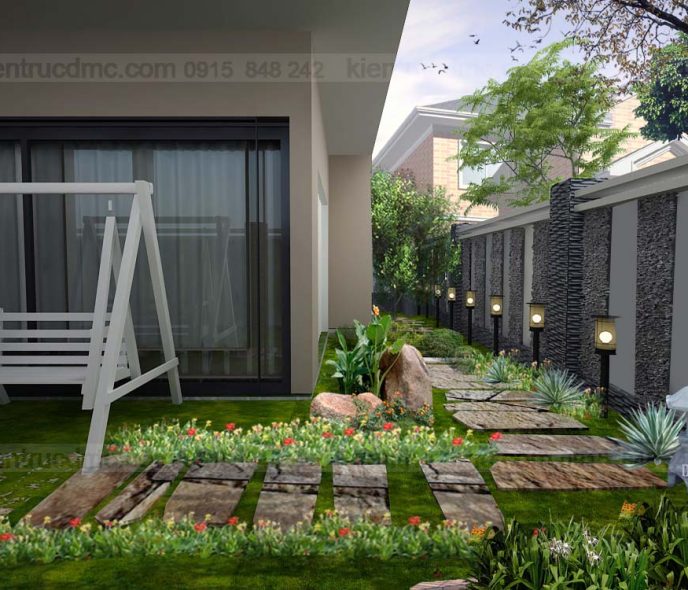 Thiết kế sân vườn biệt thự cao cấp Mỹ Đình
