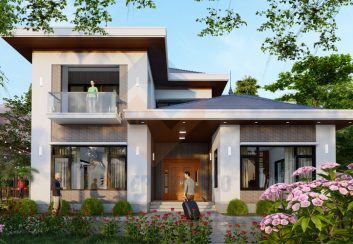 Thiết kế biệt thự 2 tầng phong cách hiện đại trên diện tích 172m2