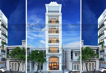 Thiết kế nhà phố 5,5 tầng hai mặt tiền diện tích 70m2