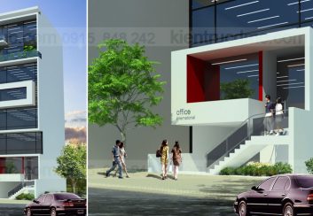 Thiết kế nhà phố 8 tầng làm văn phòng cho thuê