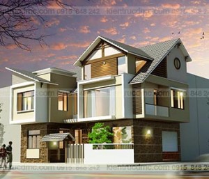 Thiết kế Nhà lô phố 2 mặt tiền 3 tầng