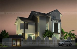 Thiết kế biệt thự mini trên đất hình thang Quảng Bình