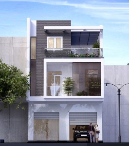 Mẫu thiết kế nhà phố, nhà lô một mặt tiền phong cách hiện đại