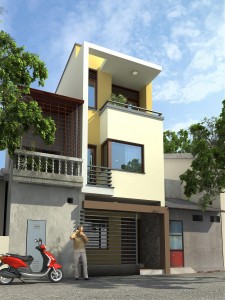 Mẫu thiết kế nhà phố, nhà lô một mặt tiền phong cách hiện đại