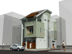 Mẫu nhà phố hai mạt tiền 3 tầng