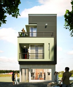 Mẫu nhà phố hai mạt tiền 3 tầng