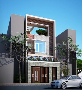 Mẫu thiết kế nhà phố, nhà lô một mặt tiền phong cách hiện đại
