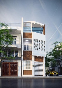 Mẫu nhà phố hai mạt tiền 3 tầng