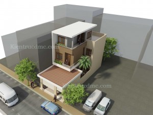 Thiết kế nhà đẹp, Thiết kế nhà phố 2,5 tầng mặt tiền 6,8m