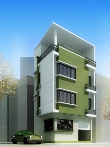 Mẫu nhà phố hai mạt tiền 4 tầng