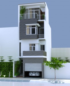 Mẫu thiết kế nhà phố, nhà lô một mặt tiền phong cách hiện đại
