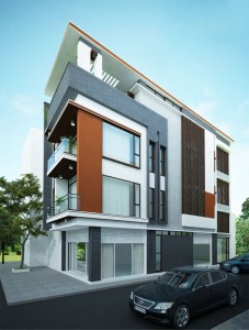 Mẫu nhà phố hai mạt tiền 4 tầng