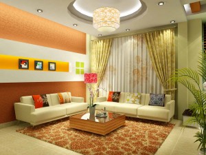 Tư vấn thiết kế màu sắc phòng khách mùa hè
