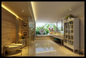 Thiết kế nội thất phòng vệ sinh đẹp tự nhiên