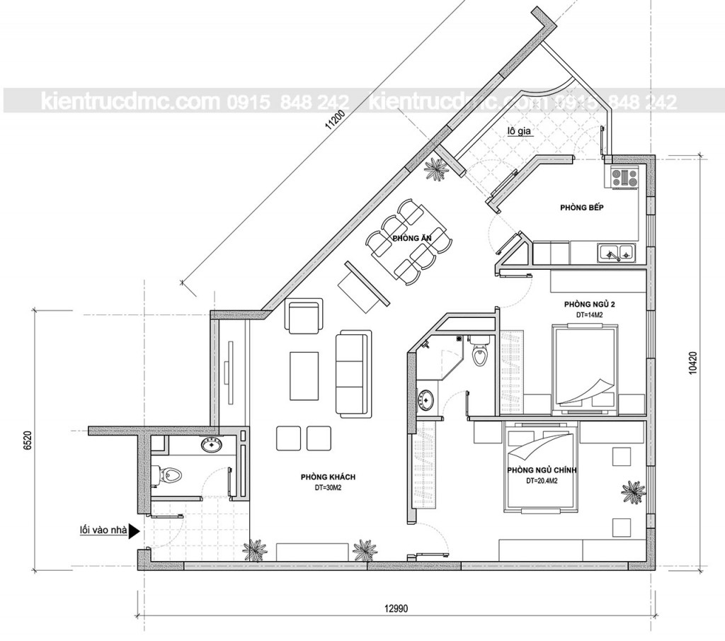 Thiết kế nội thất, Phòng ăn - Thiết kế nội thất căn hộ chung cư 110m2: