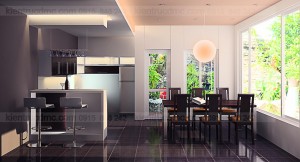Thiết kế nội thất biệt thự mini trên đất hình thang