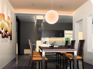 Thiết kế nội thất biệt thự mini trên đất hình thang
