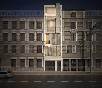 Thiết kế Nhà lô phố 5 tầng 4.14m mặt tiền
