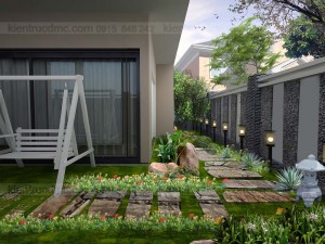 Thiết kế sân vườn biệt thự cao cấp Mỹ Đình