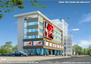 Phối cảnh góc - Thiết kế trung tâm thương mại Minh Ngọc