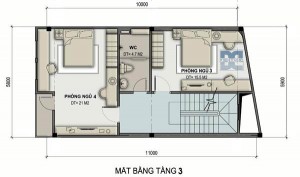 Tư vấn thiết kế nhà phố 3,5 tầng 61m2