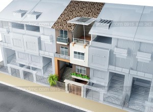 Thiết kế nhà phố 4 tầng mặt tiền 7,5m Thành Phố Vinh