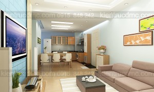 thiết kế nội thất căn hộ chung cư 80m2, thiết kế nội thất chung cư mini hoàng đạo thúy hà nội