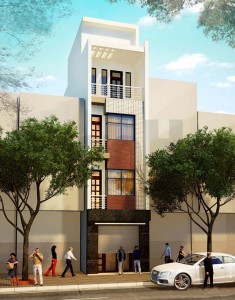 Thiết kế nhà phố 4,5 tầng mặt tiền hẹp