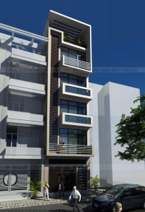 Thiết kế nhà phố 6 tầng đẹp hiện đại, 133m2, mặt tiền 5.1m