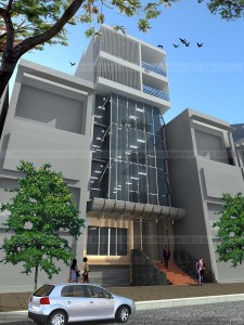 Thiết kế nhà ở kết hợp văn phòng cho thuê, thiết kế nhà phố 7 tầng mặt tiền 8,57m