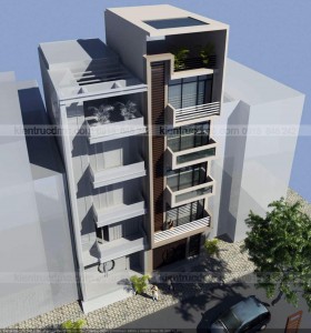 Thiết kế nhà phố 6 tầng đẹp hiện đại, 133m2, mặt tiền 5.1m