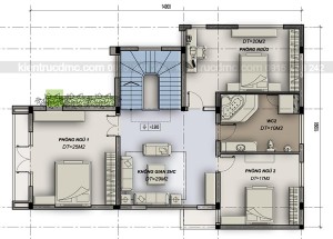 Thiết kế biệt thự hiện đại 3 tầng Bắc Ninh