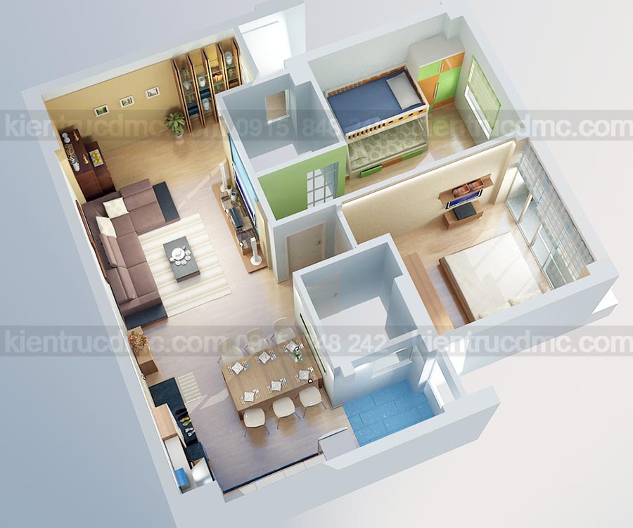 Các mẫu thiết kế nội thất chung cư 70m2 đẹp, đơn giản mà cực sang