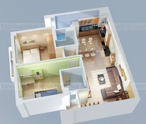 thiết kế nội thất căn hộ chung cư 80m2, thiết kế nội thất chung cư mini hoàng đạo thúy hà nội
