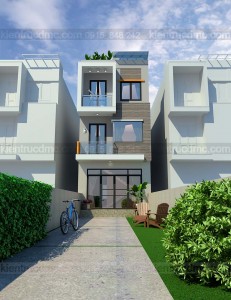 Thiết kế nhà lô phố mặt tiền 5m trên đất 137m2