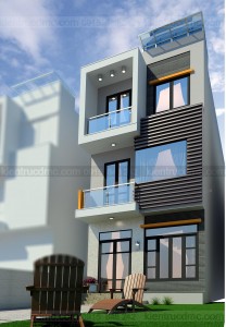 Thiết kế nhà lô phố mặt tiền 5m trên đất 137m2