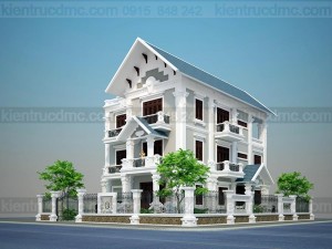 Thiết kế Biệt thự kiểu pháp trên đất 1180m2