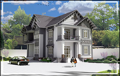 Mẫu thiết kế nhà vườn 2 tầng đẹp