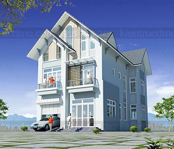 Thiết kế biệt thự 3 tầng trên đất 233m2