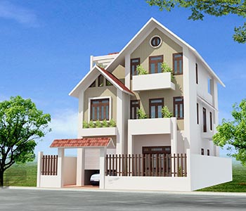 Thiết kế biệt thự 3 tầng trên đất 216m2