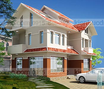 Thiết kế biệt thự nhà vườn 3 tầng 263m2: