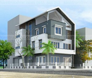 Thiết kế biệt thự 4 tầng phong cách hiện đại , sang trọng.