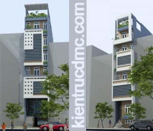 Thiết kế nhà ống hiện đại 7 tầng đẹp