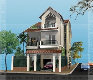 Thiết kế biệt thự phố 3 tầng phong cách