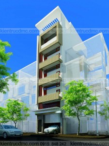 phoi canh 1, Thiết kế nhà phố đẹp 7 tầng