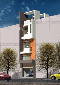 Thiết kế nhà 4 tầng đẹp mặt tiền 4,5m hiện đại